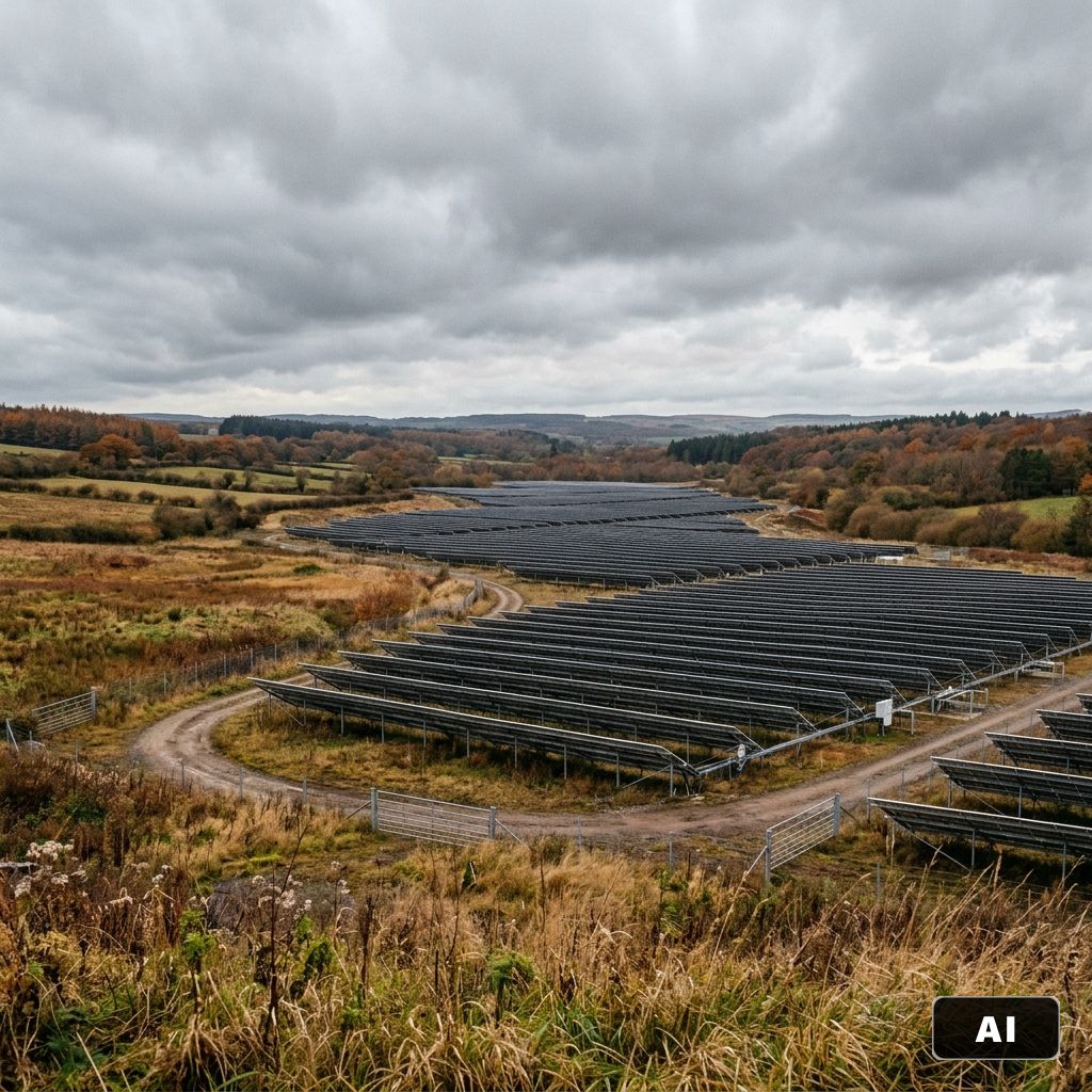 Utility-scale solar park in snowy Finland